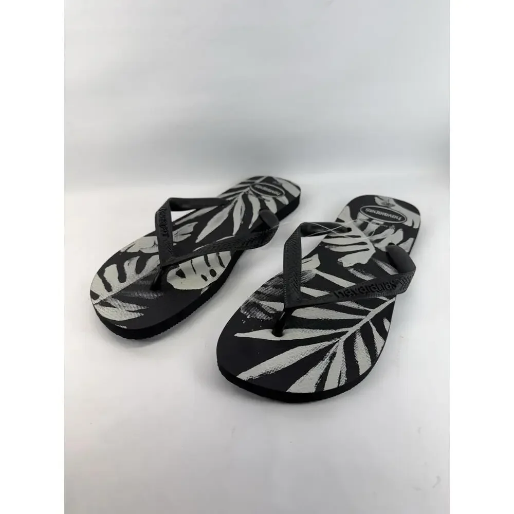 Havaianas Men’s Aloha Flip Flops Rubber Brazil Tropical Print US 10–11